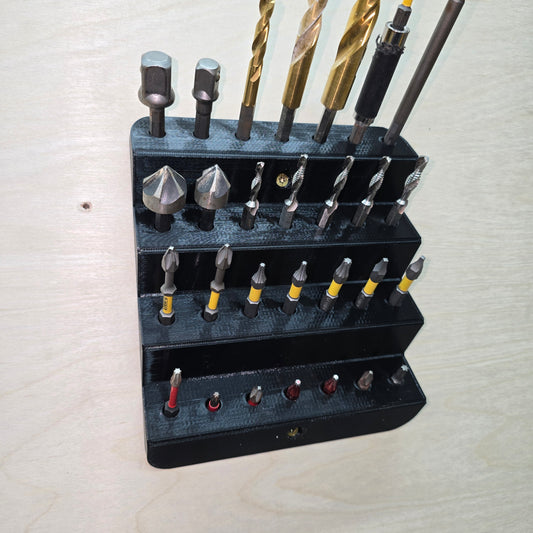 Wall Mount Tiered Bit Rack
