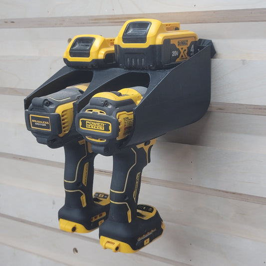 French Cleat Cordless Tool and Battery Rack included in the Cordless Tool & Battery Pack
