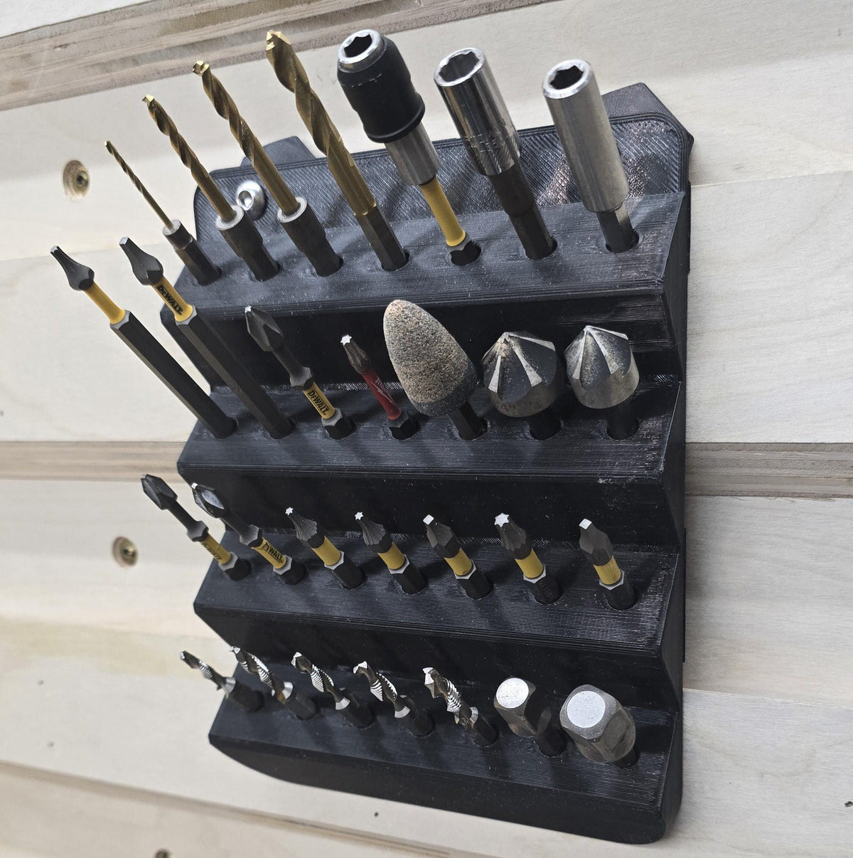 French Cleat Tiered Bit Rack included in the Cordless Tool & Battery Pack