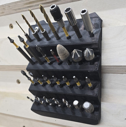 French Cleat Tiered Bit Rack included in the Cordless Tool & Battery Pack