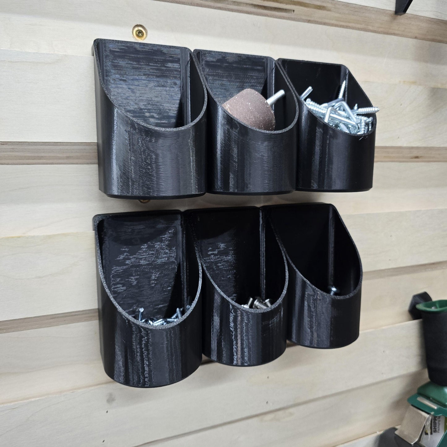 French Cleat Hardware Bin with fasteners – sorted screw and bolt wall-mount organizer