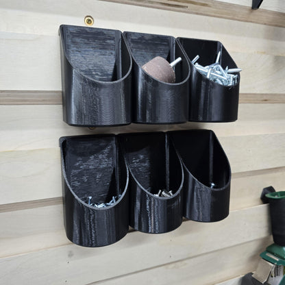 French Cleat Hardware Bin with fasteners – sorted screw and bolt wall-mount organizer