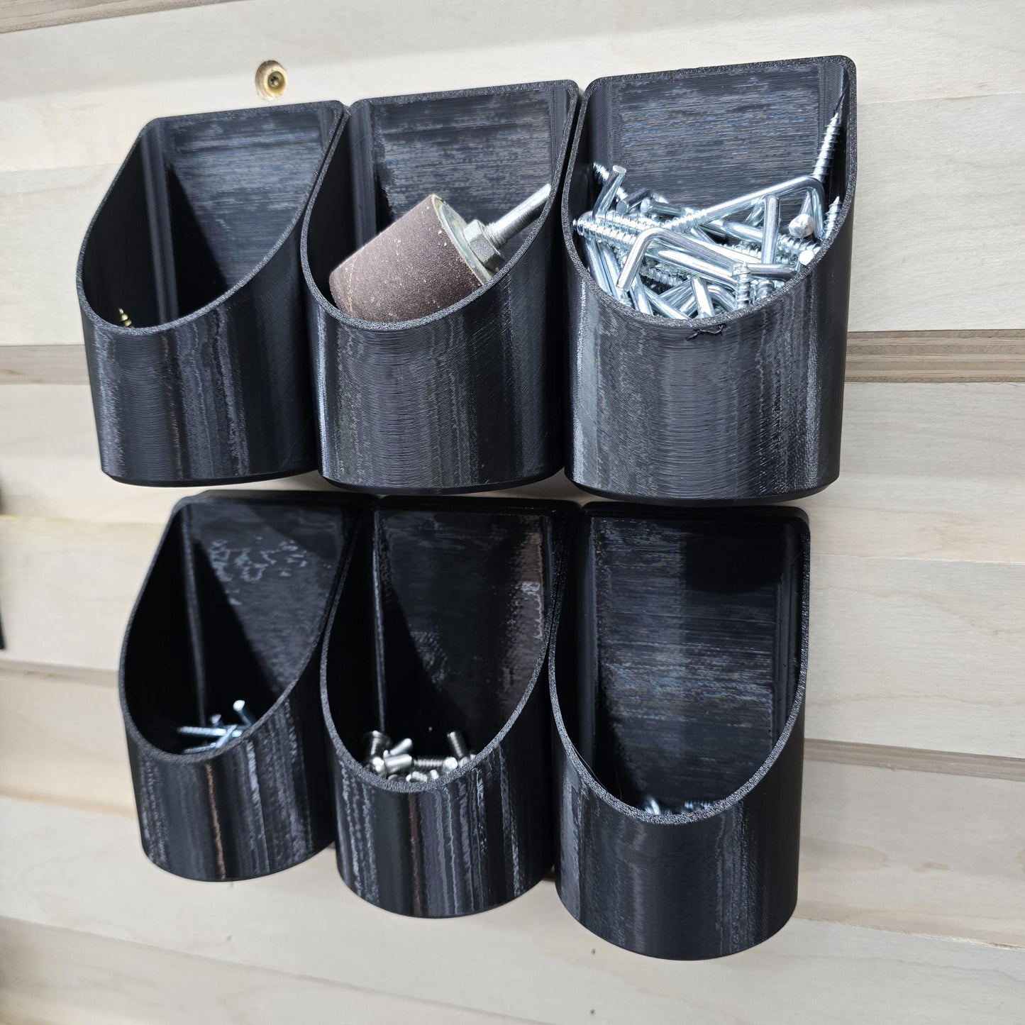 French Cleat Hardware Bin angle view – hardware storage bin, expandable wall system