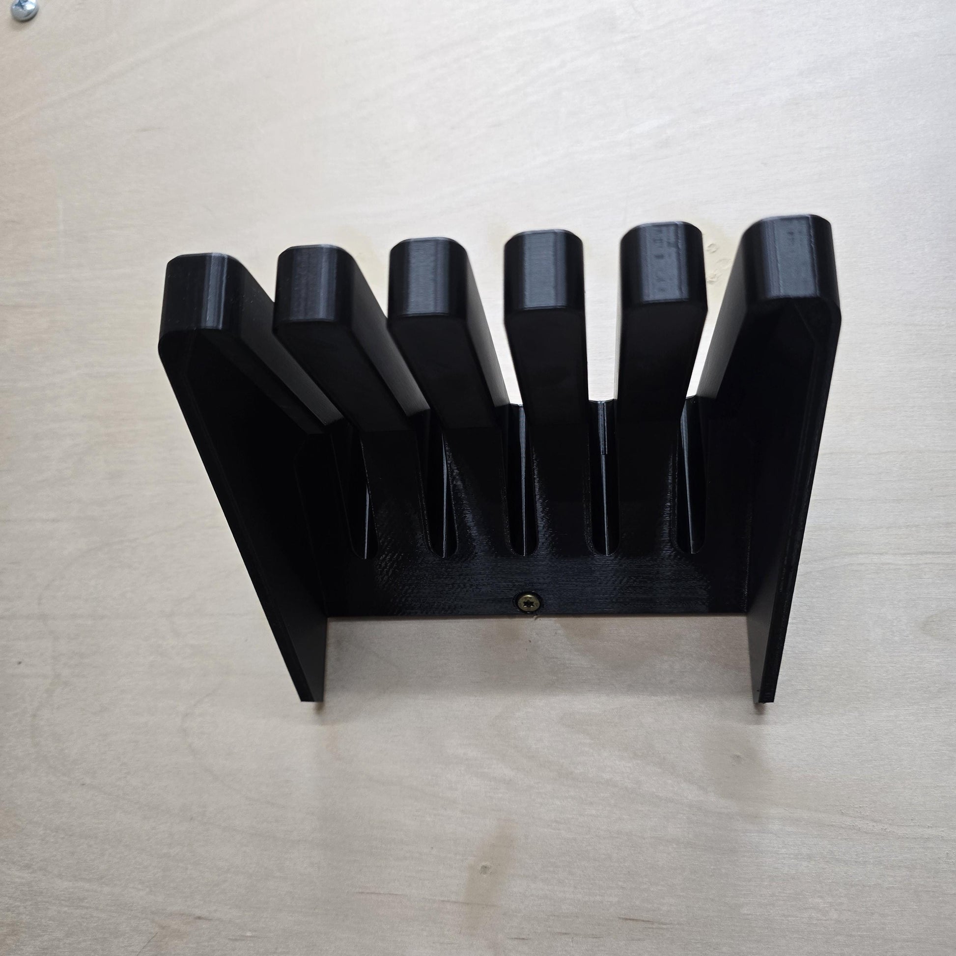 Wall Mount Square Rack close-up – square slot detail, plywood screw-mount design