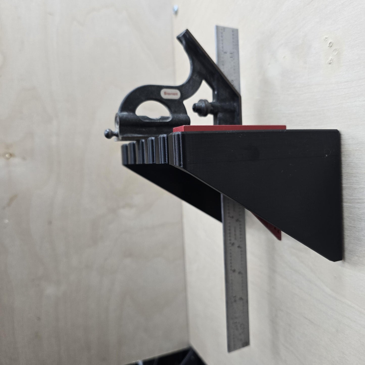 Wall Mount Square Rack installed – woodworking square wall storage organizer