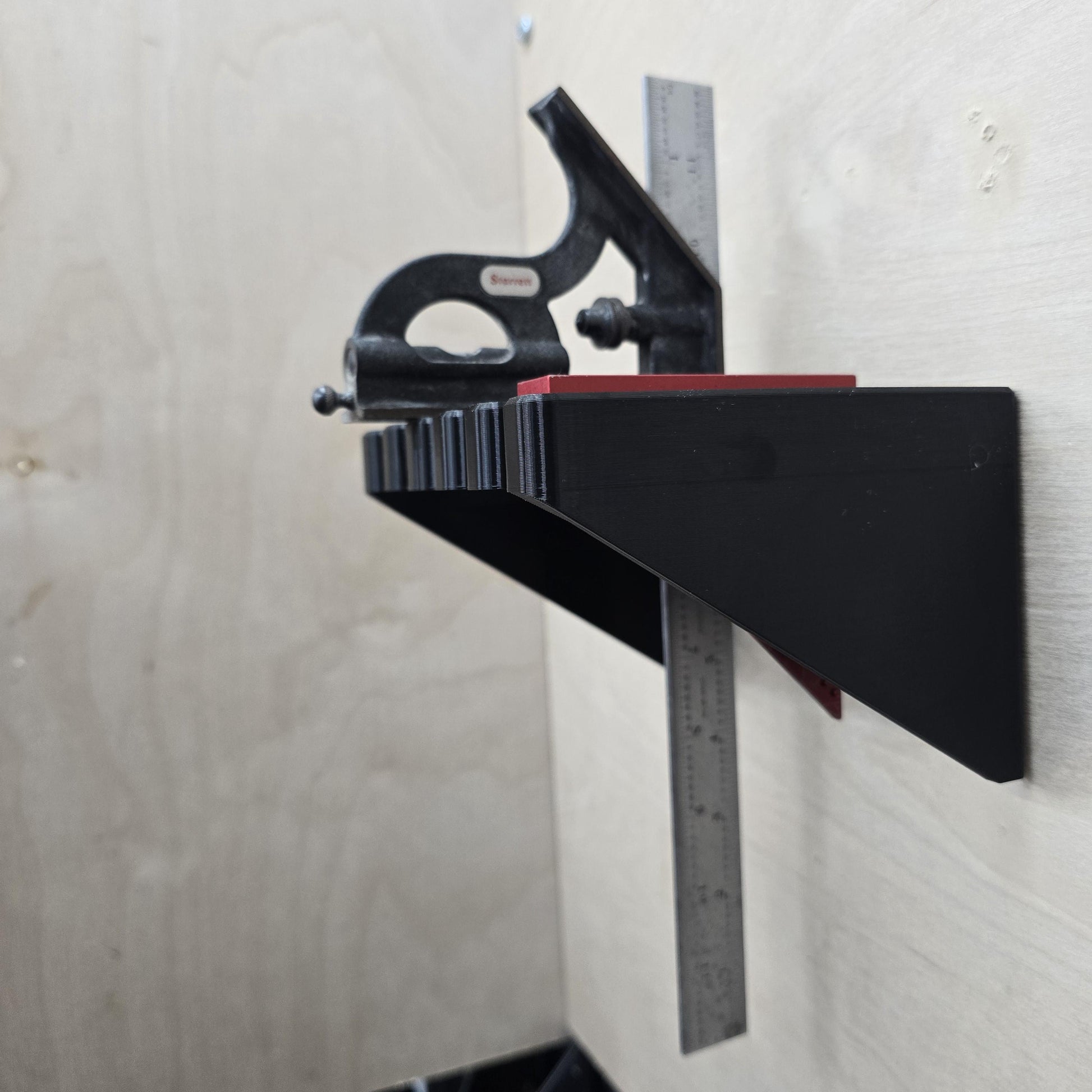 Wall Mount Square Rack installed – woodworking square wall storage organizer
