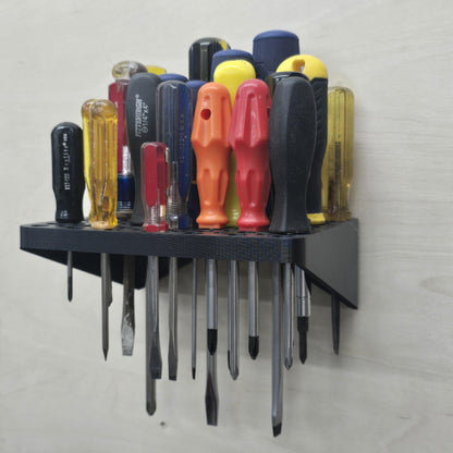 Wall Mount Screwdriver Rack 77-slot by RhinoFrame – plywood wall mount for large and small screwdrivers