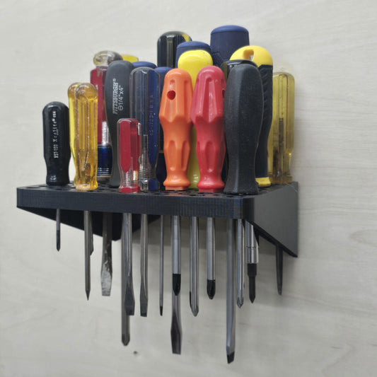 Wall Mount Screwdriver Rack 77-slot by RhinoFrame – plywood wall mount for large and small screwdrivers