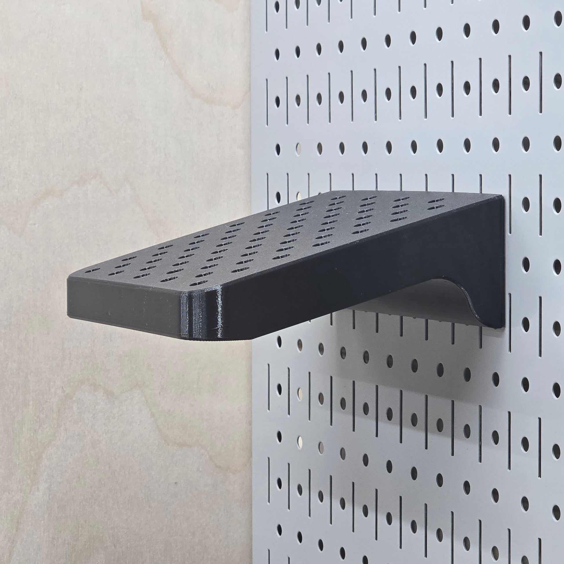 Pegboard Bit Rack installed – workshop bit storage on pegboard wall system