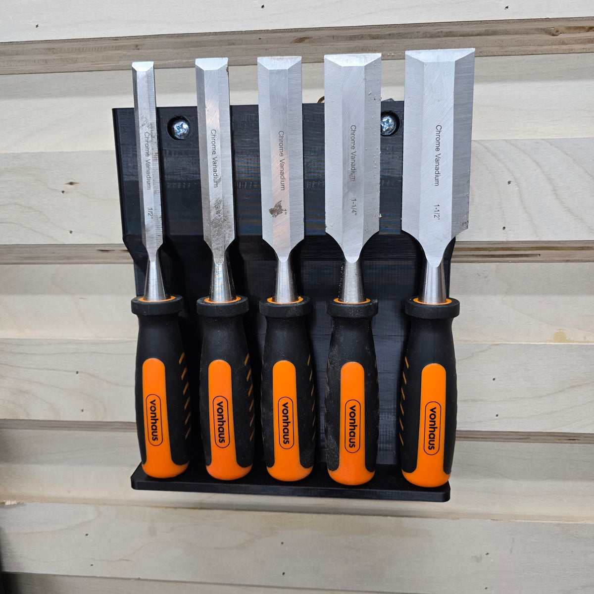 French Cleat Magnetic Chisel Rack included in the Woodworker's Cleat Pack